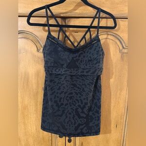 Lululemon Just Breathe Tank Animal Swirl Deep Coal Black-Size 8